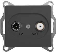 Розетка TV+SAT Оконечная без рамки Systeme Electric Glossa 2-м. антрацит картинка